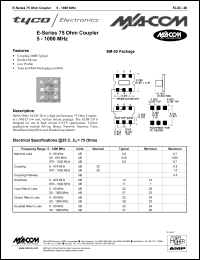 ELDC-20 datasheet: 5-1000 MHz, 75 Ohm coupler ELDC-20