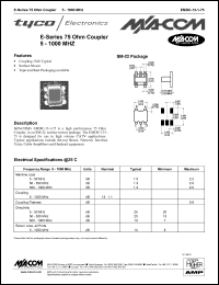 EMDC-13-1-75 datasheet: 5-1000 MHz, 75 Ohm coupler EMDC-13-1-75