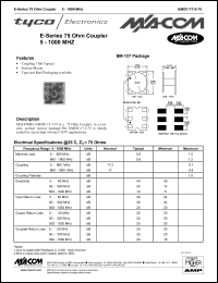 EMDC-17-5-75 datasheet: 5-1000 MHz, 75 Ohm coupler EMDC-17-5-75