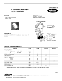 MAMDES0010 datasheet: 1930-1990 MHz, I/Q modulator MAMDES0010