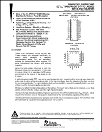 SN74ABT533ADWR datasheet:  OCTAL TRANSPARENT D-TYPE LATCHES WITH 3-STATE OUTPUTS SN74ABT533ADWR