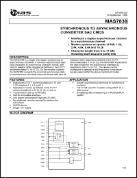 MAS7838S-T datasheet: Synchronous to asynchronous converter SAC CMOS MAS7838S-T