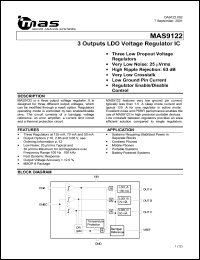 MAS9122ASM2-T datasheet: 3 x 2.70V LDO voltage regulator IC MAS9122ASM2-T