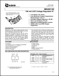 MAS9130AST2-T datasheet: 150 mA LDO voltage regulator IC. 2.80 V MAS9130AST2-T