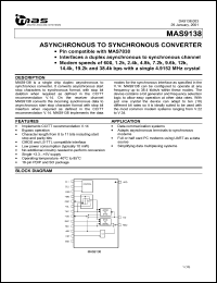 MAS9138S datasheet: Asynchronous to synchronous converter MAS9138S