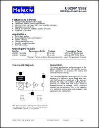 US2882E datasheet: CMOS high sensitivity latch US2882E