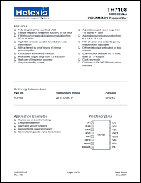 TH7108 datasheet: 868/915MHz FSK/FM/ASK transmitter TH7108