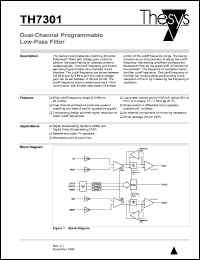 TH7301 datasheet: Dual-channel programmable low-pass filter TH7301