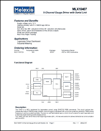 MLX10407 datasheet: 5-channel gaude driver with serial link MLX10407