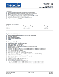 TH71112 datasheet: 868/915 MHz FSK/FM/ASK receiver TH71112