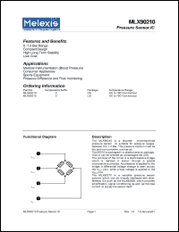 MLX90210C datasheet: Pressure sensor IC MLX90210C