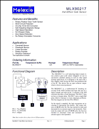 MLX90217L datasheet: Hall-effect cam sensor MLX90217L