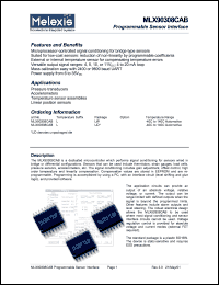 MLX90308CABL datasheet: Programmable sensor interface MLX90308CABL