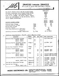 2N4032 datasheet: 800mW PNP silicon AF medium power amplifier 2N4032