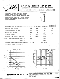 2N5450 datasheet: NPN complementary silicon general purpose AF transistor 2N5450