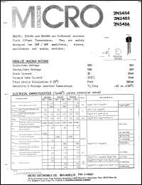 2N5486 datasheet: N-channel junction field effect transistor 2N5486