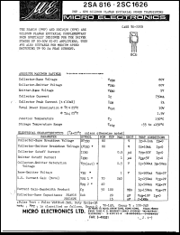 2SC1626 datasheet: 1.5W NPN silicon transistor 2SC1626