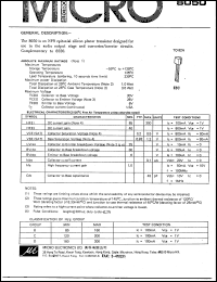 8050 datasheet: NPN epitaxial silicon planar transistor 8050