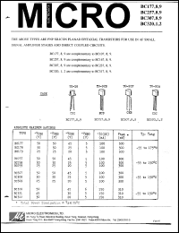 BC258 datasheet: 300mW PNP silicon planar epitaxial transistor BC258