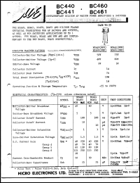 BC460 datasheet: 10W complementary silicon AF medium power amplifier BC460