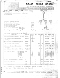 BC488 datasheet: 625mW PNP silicon planar epitaxial transistor BC488