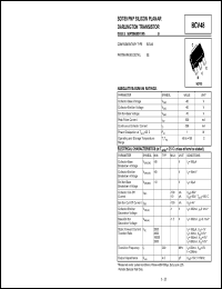 BCV48 datasheet: PNP silicon  planar darlington transistor BCV48