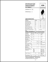 BCV49 datasheet: NPN silicon  planar darlington transistor BCV49