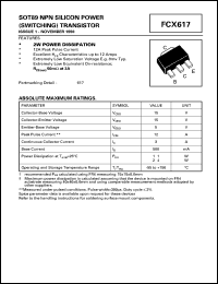 FCX617 datasheet: NPN silicon  power  transistor FCX617