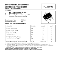 FCX688B datasheet: NPN silicon  power  transistor FCX688B