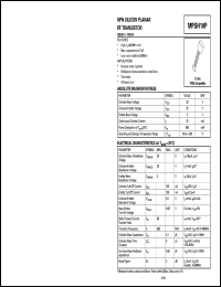 MPSH10P datasheet: NPN silicon planar RF transistor MPSH10P