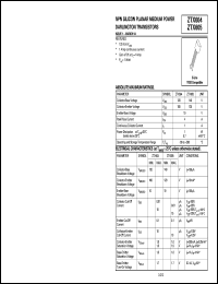 ZTX605 datasheet: NPN silicon planar medium power darlington transistor ZTX605