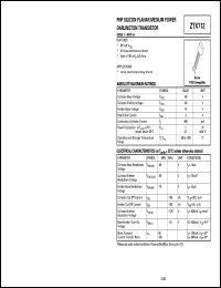 ZTX712 datasheet: PNP silicon planar medium power darlington transistor ZTX712