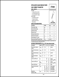 ZTX849 datasheet: NPN silicon planar medium power high current transistor ZTX849