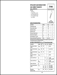 ZTX853 datasheet: NPN silicon planar medium power high current transistor ZTX853