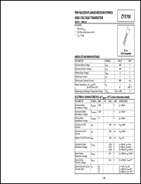 ZTX758 datasheet: PNP silicon planar medium power high voltage transistor ZTX758