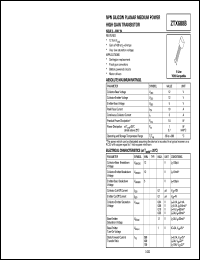 ZTX688B datasheet: NPN silicon planar medium power high gain transistor ZTX688B