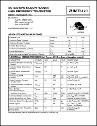 ZUMT5179 datasheet: NPN silicon planar high frequency transistor ZUMT5179