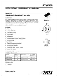 ZVN4525GTA datasheet: 250 V, N-channel enhancement mode MOSFET ZVN4525GTA