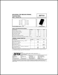 ZDT751 datasheet: Dual PNP medium power transistor ZDT751