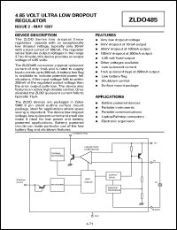 ZLDO485TB datasheet: 4.85 V, ultra low dropout regulator ZLDO485TB