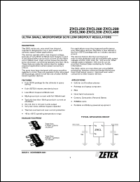 ZXCL250E5 datasheet: 2.5 V, Ultra small micropower low dropout regulator ZXCL250E5