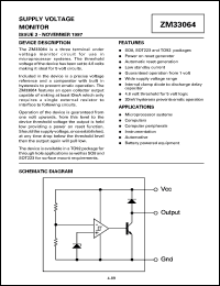 ZM33064G datasheet: Supply voltage monitor ZM33064G