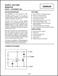 ZSM530N8 datasheet: Supply voltage monitor ZSM530N8