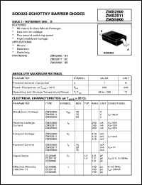 ZMS2800 datasheet: Schottky barrier diode ZMS2800