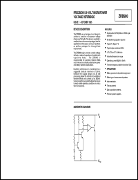 ZRB500R01 datasheet: Precision 5 V micropower voltage reference ZRB500R01