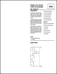ZRC330Y01 datasheet: Precision 3.3 V low knee current voltage reference ZRC330Y01