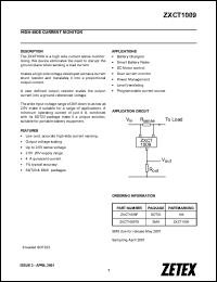 ZXCT1009F datasheet: High-side current monitor ZXCT1009F