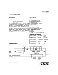 ZXF36L01W24TC datasheet: Variable Q filter ZXF36L01W24TC