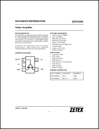 ZXFV202E5TA datasheet: Video amplifier ZXFV202E5TA