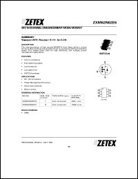 ZXM62N02E6TA datasheet: 20 V N-channel enhancement mode mosfet ZXM62N02E6TA